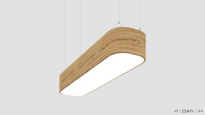 Овальный светильник WOOD OVALE 6000K 154W, корпус Ясень оливковый