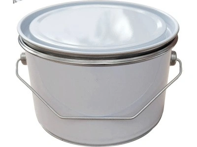 Банка металл 2,5л d180мм без ребра жесткости  с прижимной белой крышкой Master, код: 37068