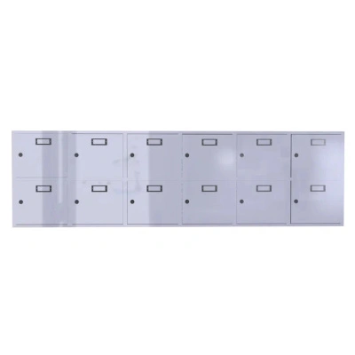 Шкаф для касок на 12 ячеек (2х6) 684x2408x350 мм Светло-серый