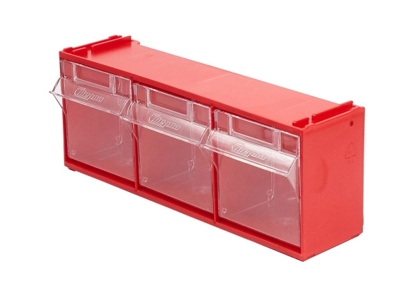 Комплект из двух откидных коробов Стелла-техник F-300-3-2K, красный/прозрачный