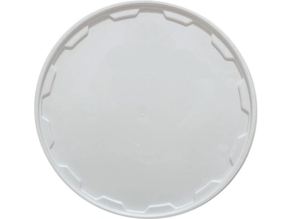 Ведро 21,3л круглое с металлической ручкой с белой крышкой, код: 36214