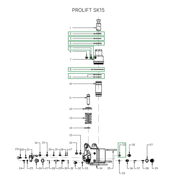 Ремкомплект гидроцилиндра для тележек SK15/SD15L