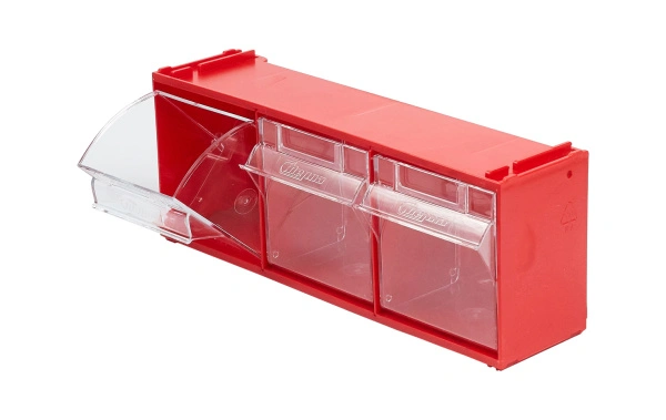 Комплект из двух откидных коробов Стелла-техник F-300-3-2K, красный/прозрачный