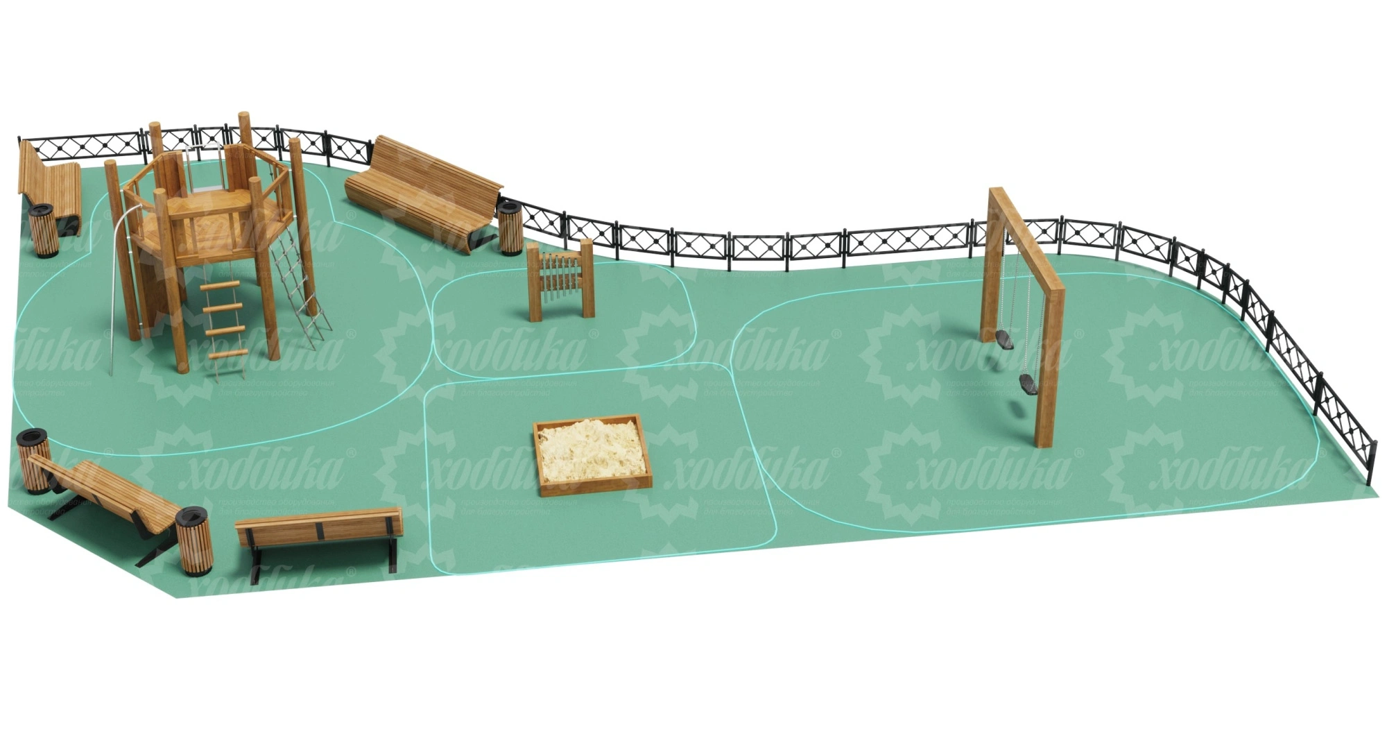 Средняя детская площадка 165 м2 №9