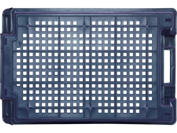 Ящик перфорированный 600×400×200, арт.: 102, объём 37, синий, код: 00341