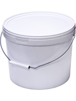 Ведро 11,5л круглое с крышкой с металлической ручкой (ПП), арт. ВП 11,5к бел, код: 15590