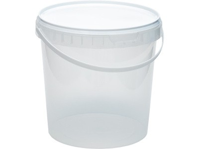 Ведро 2,8л. круглое, с белой крышкой, арт. ВП 2,8 прозр, код: 28116