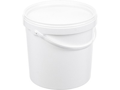 Ведро  п/п 3,4л. круглое, d-180мм, с пластиковой ручкой, с белой крышкой, код: 38527